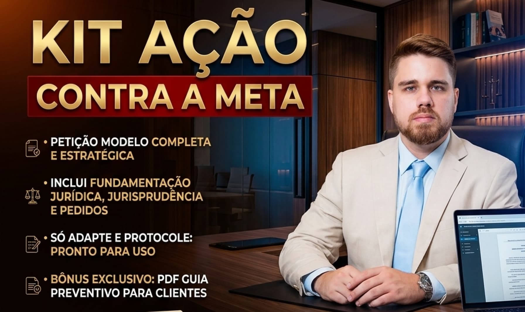Kit Ação Contra a Meta — petição modelo completa, fundamentação, jurisprudência e bônus